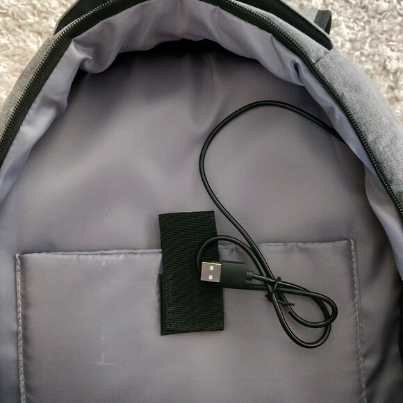 AceHigh Laptop Backpack Case Bag w/HDMI Charging Port Adjustable Straps Grey - Picture 9 of 14